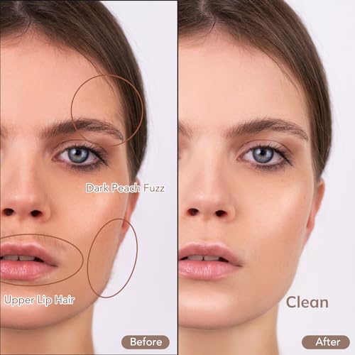 PELCAS Electric Dermaplaning Tool for Face with LED Light, Mini Facial Dermaplaning Razor Kit, Painless 3 Speeds Facial Peach Fuzz & Hair Removal at Home for Women with 6 Blades Off White