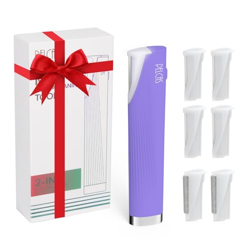 PELCAS Electric Dermaplaning Tool with LED Light, Dermaplane Razor for Women Face, Pro Plus Dermaplaner, 3 Speeds Facial Hair Removal & Exfoliation System At Home with 6 Blades BV18-712 Violet