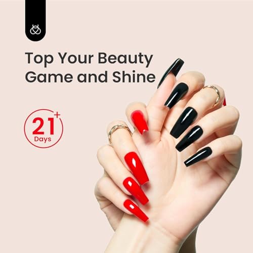 beetles Gel Polish 2Pcs 15ml No Wipe Top Coat Gel Nail Polish High Gloss Shiny Long-Lasting Clear Gel Top Coat, Soak Off Nail Lamp, Spring Nails Home DIY Manicure and Nail Salon Gifts for Women
