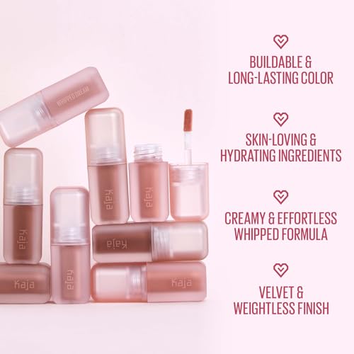 Kaja Multi-purpose Liquid Eyeshadow & Blush - Whipped Dream | with Cotton Seed Oil, 4 Shades, Buildable, Blendable, Airy Semi-matte Finish, 03 Rose Macaron, 0.17 Oz