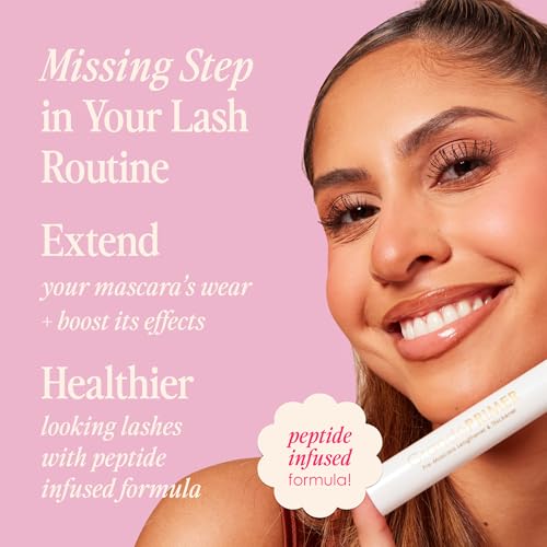 Grande Cosmetics GrandePRIMER Pre-Mascara Lengthener & Thickener with Peptides - Smudge-Proof, Water-Resistant & Contact Lens Safe - for Longer & Thicker Looking Lashes (0.32 oz)