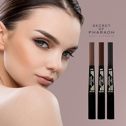 EBIN NEW YORK Secret of Pharaoh Dual Eyebrow Pencil & Mascara Natural Brown | 2-in-1 Brow Pencil & Gel | Water-Resistant, Long-Lasting, Natural Finish | Vegan & Cruelty-Free