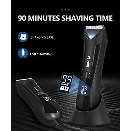 Ball Trimmer Men, Body Hair Trimmer Men, Pubic Hair Trimmer Men, Manscape Trimmer for Men, Ball Shaver, Body Groomer Men, 7000 RPM with USB Recharge Dock Cordless Use, Waterproof