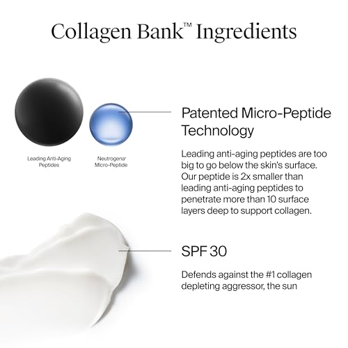 Neutrogena Collagen's Bank Face Moisturizer with SPF 30 Sunscreen, Larger Size Anti-Aging Face & Neck Collagen-Cream, Micro-Peptide, Support & Defend Skin¡¯s Natural Collagen, 2.7 fl oz, (Pack of 2)