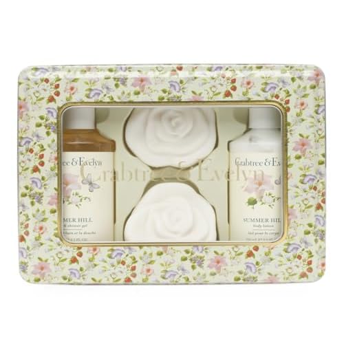 Crabtree & Evelyn 4 Piece Gift Set Tin (4-piece Set, Summer Hill)