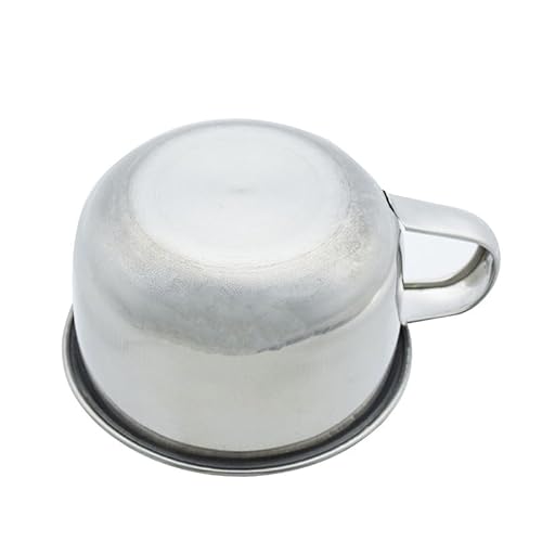 lasenersm 1 Piece Stainless Steel Shaving Soap Bowl with Handle Shaving Soap Mug Bowl Shaving Bowl Shaving Foam Bowl Shaving Cream Bowl For Men, 3.46 x 1.97 Inches, Silver