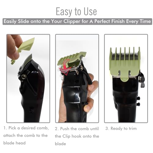 2 Pieces 2 Lengths Hair Clipper Attachment Guard Combs 1/8" 1/16" Compatible with Wahl Standard Full-sized Magic Clip Super Taper 8148 8504 1919 Hair Clipper Models