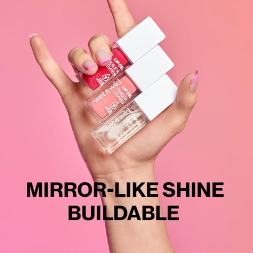 wet n wild Lip Oil - Lightweight, Non-Sticky, Hydrating & Nourishing Formula with Marula & Jojoba Oils, Vegan & Cruelty-Free - Cedar Rose (Pack of 2)