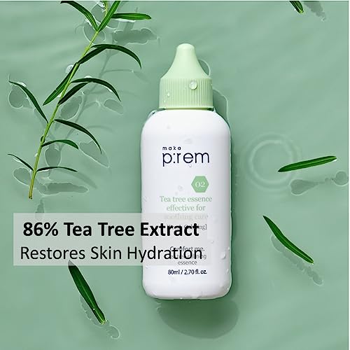 [make p:rem] Comfort me. Tea tree calming essence | soothing essence | lightweight and watery essence | Quick-Absorbing | essence for sensitive skin | 80ml, 2.70 fl.oz. | MAKEP:REM makeprem