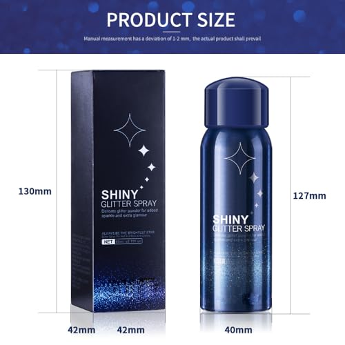 Body Glitter Spray,Perfect Music Festival Rave Stage Sparkly Shiny Glitter Spray for Hair and Body.2.11 Oz