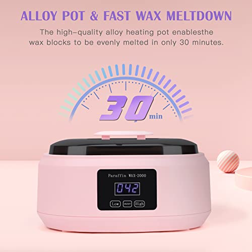 Biutee Paraffin Wax Machine Touchscreen 3500ml Paraffin Wax Warmer with 4 Pack Lavender Wax 30Min Fast Wax Meltdown Temperature Control Paraffin Hot Wax Spa Arthritis Paraffin Bath