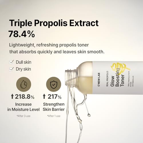 C¡¯New LAB Real Propolis Glow Boosting Toner 150ml (5.07 fl.oz.) | Deep Hydration & Skin Barrier Strengthening Toner | Propolis Extract, Honey Extract, Panthenol, Korean Skin Care