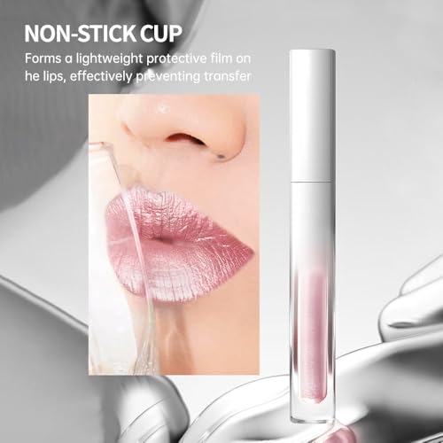 8 Colors Matte Champagne Rose Gold Lip Gloss, Multi-use Lip and Cheek Lip Tint Hydrating High Shin Tinted Formula for Fuller, Softer Lips, Cruelty-Free, Long-Lasting, 02#