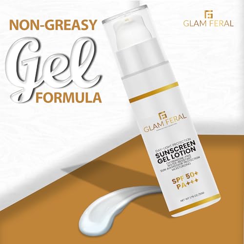 Non-Greasy Gel Sunscreen Lotion, Broad Spectrum SPF 50/ P+++ Rating Sun Aggressor Protection, Repairs, Ultra-Light & Intense Hydrating Daily use, Eco-Friendly Pckged, 1.76fl OZ (Pack of 1)