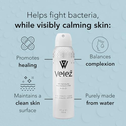 Vele? HOCL Hydrating Face Mist, Gentle Facial Spray, Versatile Fusion of Hypochlorous Acid + Pure Water, Refreshes, Soothes & Cleans The Skin, 4 Fl Oz