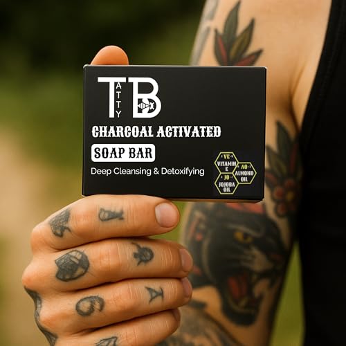 Activated Charcoal Soap Bar ? All-Natural Deep Cleansing & Detoxifying Soap for Face & Body, Gentle & Vegan Formula for Sensitive Skin, 5 oz