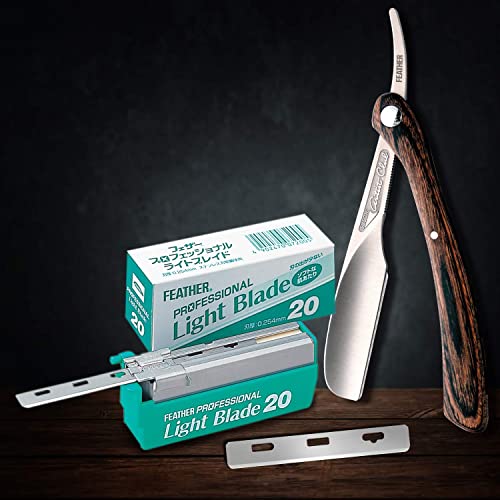 Feather Artist Club ProLight Razor Blades - (3 Pack of 20) - Single Straight Edge Razor Blade Refills for Shaving - For Men, Women, & Barbers