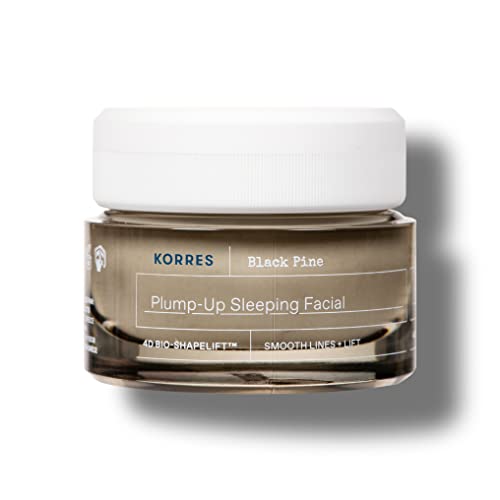 KORRES Black Pine 4D Bio-ShapeLift Plumping Night Cream, Firming Face Moisturizer for Women & Men, Overnight Hydration Cream for Smoother-Looking Skin, Vegan Skincare, Dermatologist-Tested, 1.35 Fl Oz