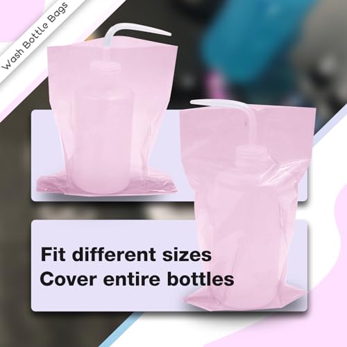 Tattoo Wash Bottle Bags 250pcs - Usiriy Tattoo Bottle Covers Bags Pink Squeeze Bottle Bags Bottle Sleeves for Tattoo Bottles Pink Tattoo Supplies Accessories Tattoo Kits
