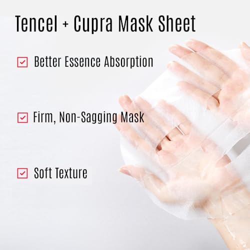 Amino Moisture Hydrating Facial Sheet Mask | Natural Mineral Water, Hyaluronic Acid, Ceramide | Anti-Aging, Soothes Dry Skin, Enhances Elasticity (5 Sheets)