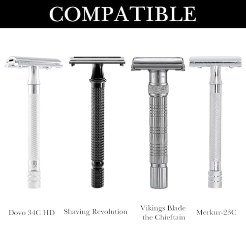 Linkidea 4 Pack Safety Razor Head Protector Cover, Portable Double Edge Shaving Travel Guard, Secure Shaver Accessories, Compatible with Most Razors (Brown)