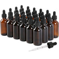 24 Pack, 2oz Glass Dropper Bottle, Preety Texture Tincture Bottles with Precise Scales Eye Droppe, for All Kinds Of Mixed Liquids,Leak-Proof Design for Easy Travel (Amber)