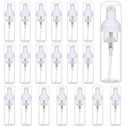 24 PCS Foam Pump Bottle Dispenser Refillable 2oz/60ml Empty Travel Size Foam Bottle for Lash Shampoo Hand Soap Shampoo Lash Cleanser Packaging Liquid Cleaning