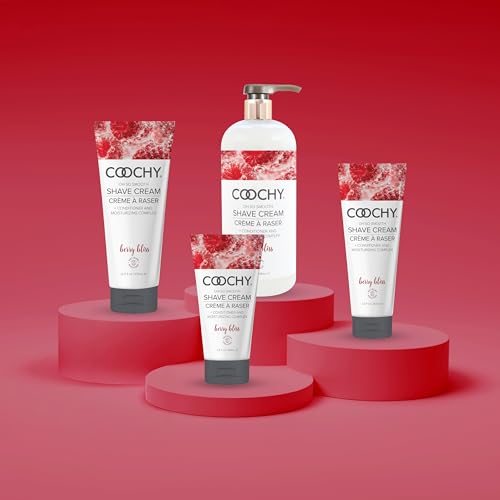 Coochy Shave Cream - Moisturizing Shave Lotion - Gentle Intimate Shaving Cream - For Bikini Area, Underarms, Legs & More - Rash-Free, Hydrating Formula - Berry Bliss - 32 oz
