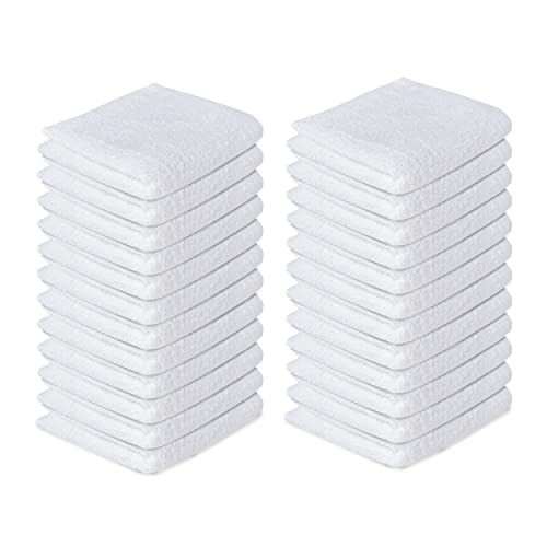 Softolle 100% Cotton Washcloths 60 Pack (12x12 Inches) Soft, Highly Absorbent Washcloth, Face Towels, Wash Cloths for Face, Ring Spun, Bulk Pack (White)