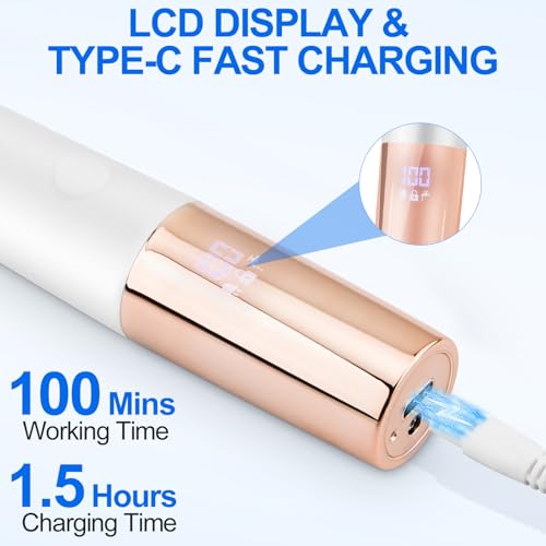 5-in-1 Bikini Trimmer Electric Razors for Women, Cordless Electric Shaver with LCD Display for Facial Body Legs Hair, Rechargeable Waterproof Pubic Body Hair Trimmer Holiday Birthday Gifts for Women