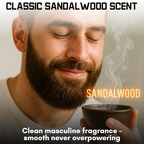Biotin Beard Conditioner & Softener for Men ? with Aloe Vera & Collagen, Moisturizing Cream for Coarse Dry Hair, Beard and Skin ? Sandalwood Scent Care Leave In Conditioner Alternative for Black Men
