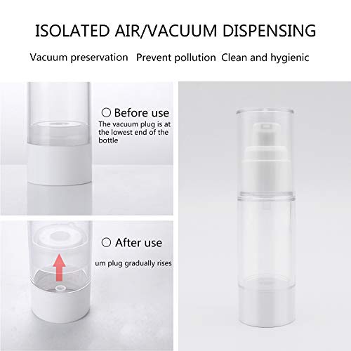TRENDBOX 120ml / 4oz Airless Vaccum Pump Travel Bottles for Lotions, Cream - 12 Pack