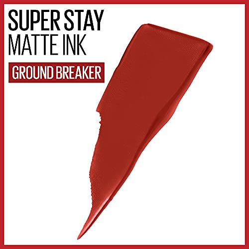 MAYBELLINE Super Stay Matte Ink Liquid Lipstick Makeup, Long Lasting High Impact Color, Up to 16H Wear, Ground-Breaker Maple Leaf Red and Amazonian Nude Brown, 1 Count Each