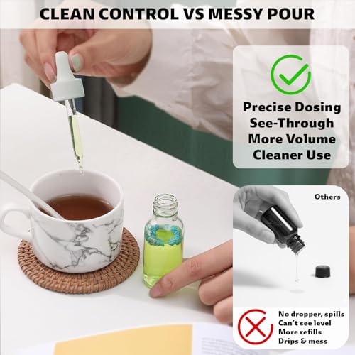28 Pcs Clear 2oz Dropper Bottles Glass,60ml Empty Bottles,Leakproof for Tinctures, Essential Oils for Storage and Travel,Bottles for Droppers for Oils, Medicine Dropper, Eye Dropper