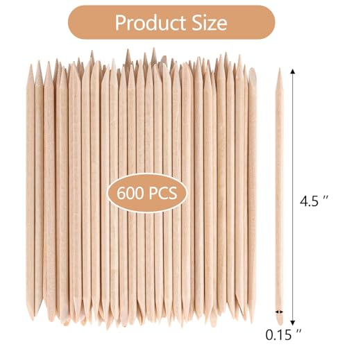 600Pcs Eyebrow Wooden Wax Sticks Lip Nose Small Waxing Applicator Sticks, Wax Spatulas for Hair Removal and Smooth Skin Use