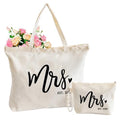 Lutto Canvas Bag with Zip Pocke - Wedding Engagement Bachelorette Birthday Mothers Day Gifts for Women