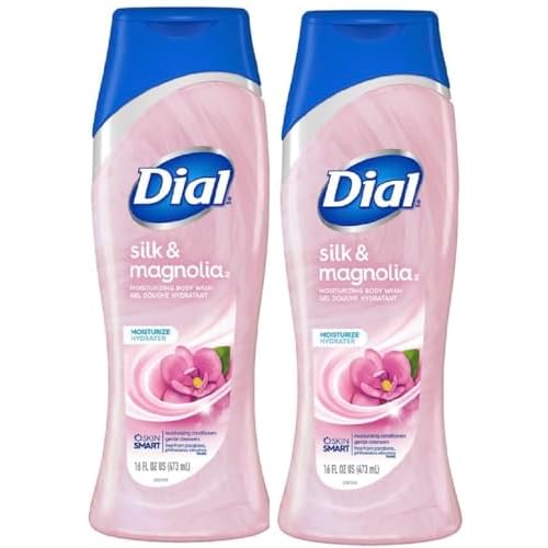 Dial Moisturizing Body Wash - Silk & Magnolia - Net Wt. 16 FL OZ (473 mL) Per Bottle - Pack of 2 Bottles