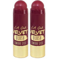 L.A. Girl Velvet Contour Sticks, Blush Crushed Berry (Pack of 2)
