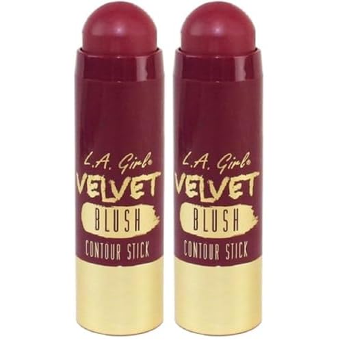 L.A. Girl Velvet Contour Sticks, Blush Crushed Berry (Pack of 2)