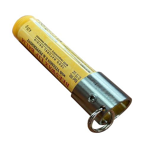 Tallac House Stainless Steel Lip Balm Keychain Holder with Cap Holding Attachment. Does not Fit Not Chapstick, ESO Or Vaseline Brand Compatible. Double check the brand you use.