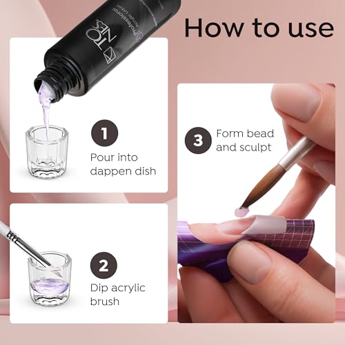 TONES Monomer Acrylic Nail Liquid - Professional-Grade Nail Monomer Liquid for Acrylic Nail Powder - MMA-Free Acrylic Monomer Liquid - (16 Fl Oz, Original Scent)