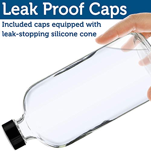 Sally's Organics¢ç Empty Clear Glass Spray Bottles - Refillable 16 oz Containers for Essential Oils, Cleaning Products, Aromatherapy, Misting Plants, or Cooking - Sprayer with Mist and Stream - 2 Pack