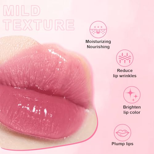 6 PCS Hydrating Lip Oil, Big Brush Head Lip Glaze Shiny Transparent Lip Glow Oil, Nourishing & Non-sticky Long Lasting Fresh Clear Smooth Lip Care Plumping Lip Oil (SET B)