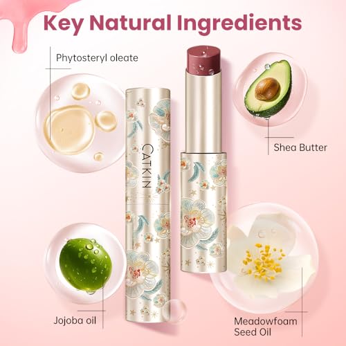 CATKIN Glossy Lip Balm Ultra Hydating Glow Lip Tinted Jelly Plumping Melting Balm Shea Butter Repair Soothing For Dry Lips 0.12 oz C09 ORCHID