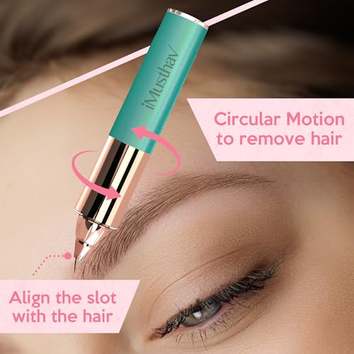 Eyebrow Hair Remover for Women | 18K Gold-Plated Head | 360¡Æ LED Light Portable Painless Epilator