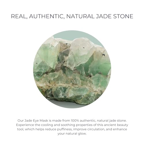 Alana Mitchell Jade Eye Mask ? Weighted Eye Mask to Eliminate Wrinkles, Puffiness, & Irritation ? Headache and Migraine Relief Mask - 100% Real Jade Stone Beads for Hot & Cold Anti Aging Therapy