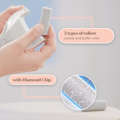 Personal Pedi Diamond Electric Foot Callus Remover for Feet - Rechargeable, Interchangeable Rollers Easy-to-Use Foot File Electric Callus Remover for Feet, 2 Intensity Levels, 2 Speed As Seen On TV