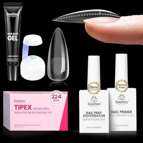 Beetles Tipex Gel Nail Kit, Medium Stiletto & Beetles 15ml Nail Dehydrator and Primer