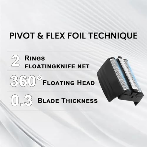 Replacement Shaver Foil Compatible with Remington Electric Shaver TITANIUM-X Flex & Pivot Foil and Cutter for F5800 & F7800, Replacement Heads Fit for Remington F4900, F5800 and F7800 (1 Pcs)
