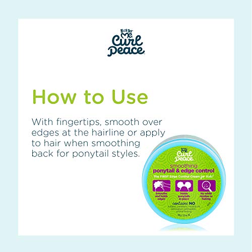 Just For Me Curl Peace Smoothing Ponytail & Edge Control (3 Pack) - Finishes & Holds, Contains Flaxseed, Avocado Oil & Black Castor Oil, 5 oz